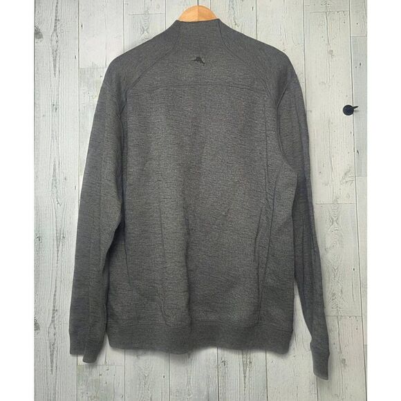 Tommy Bahama Mid Grey Knit Half Zip Contrast Stitching Sz L EST - Picture 3 of 6